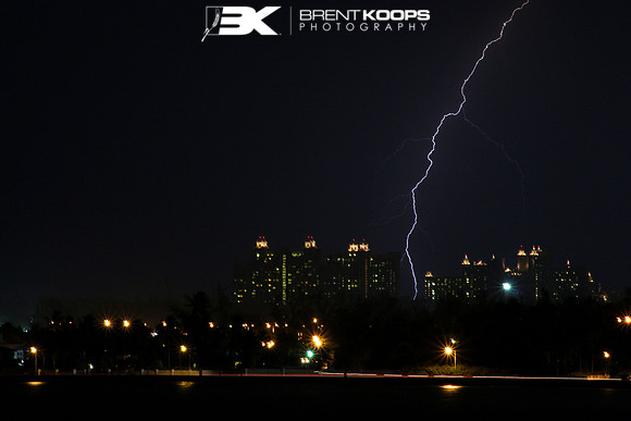 Lightning over Atlantis, Nassau, Bahamas